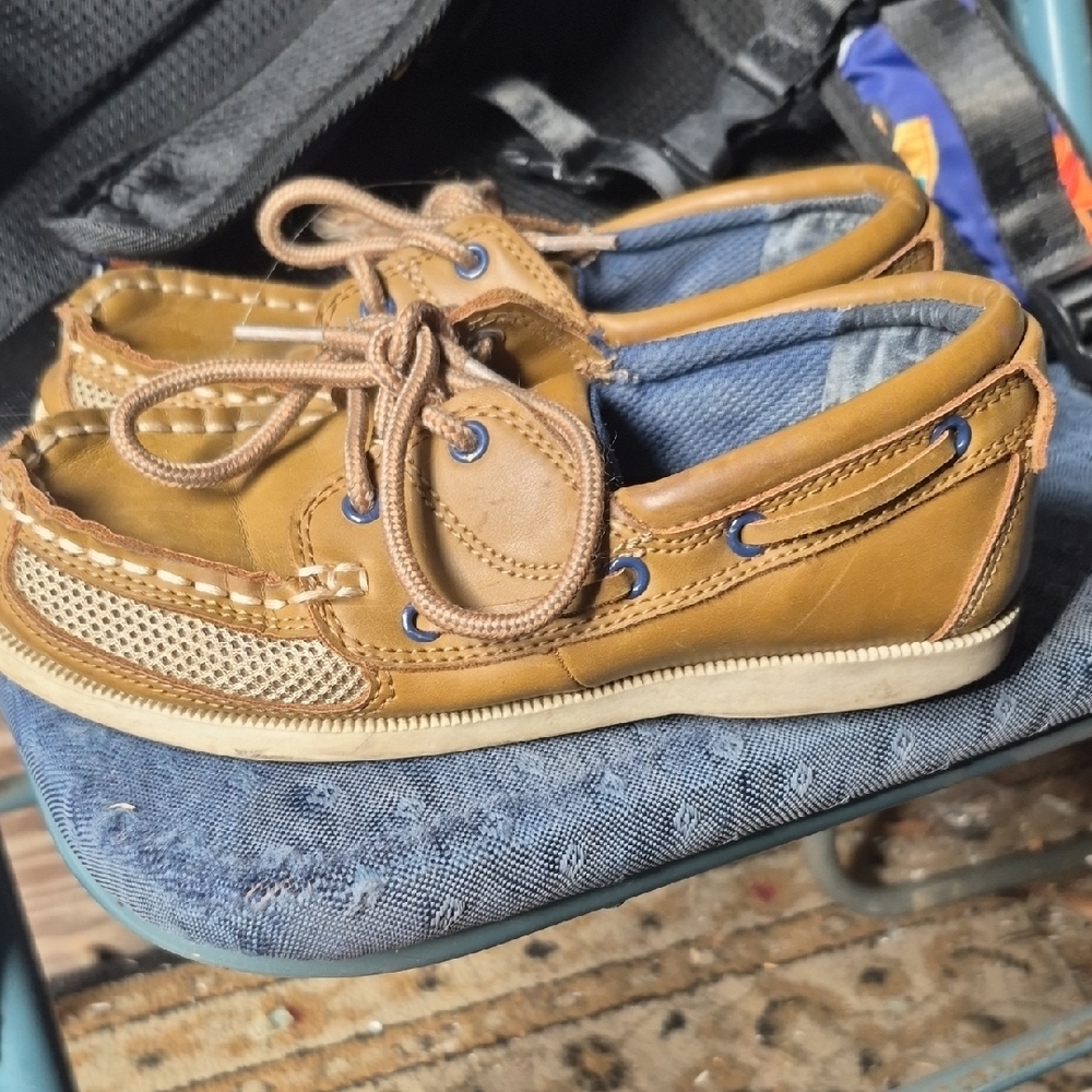 Sperry Tan Kids Moccasins